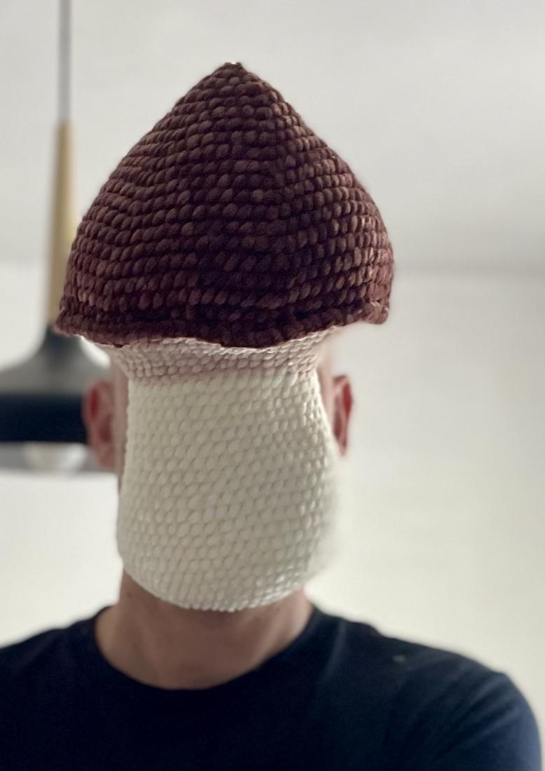 Crochet mushroom hat